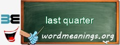 WordMeaning blackboard for last quarter